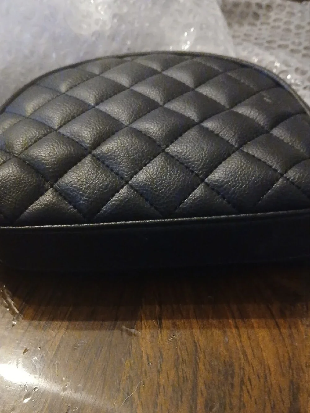 Betsey Johnson Quilted Black Dome Cosmetic Pouch
